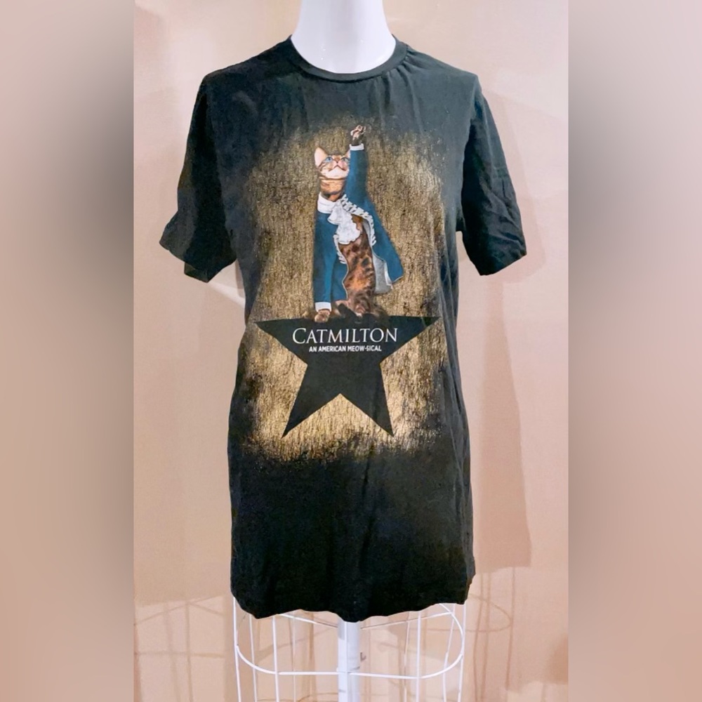 Catmilton Black Shirt Medium Cotton
